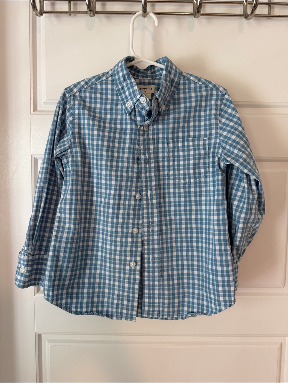 Crewcuts Blue and White Gingham Button-Down Shirt